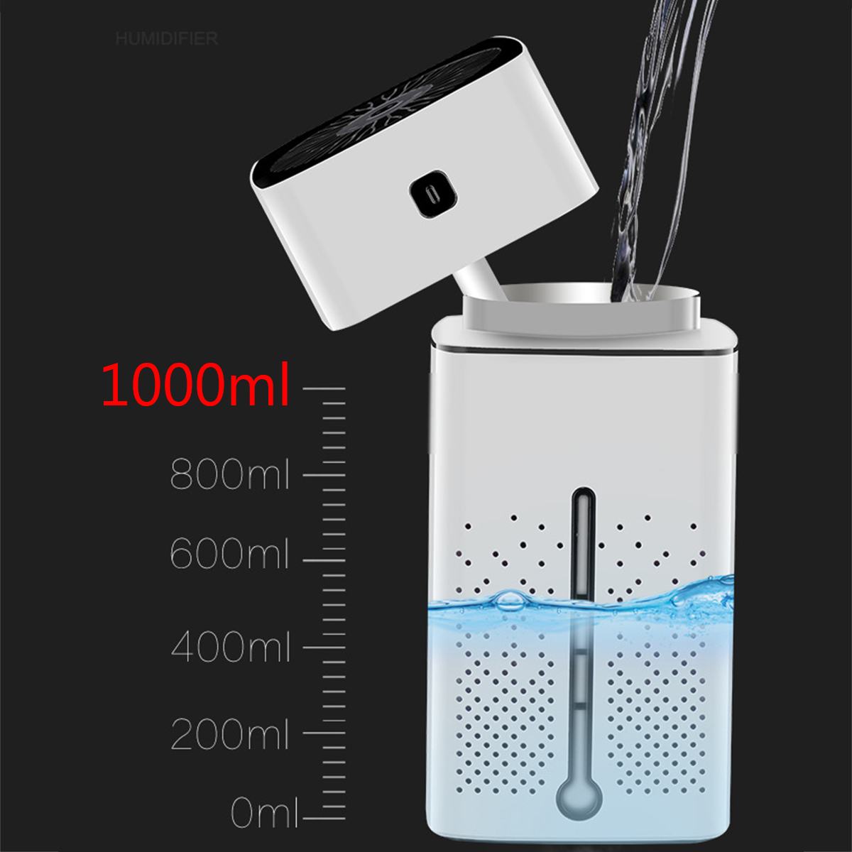 White desktop air purifier and ultrasonic humidifier