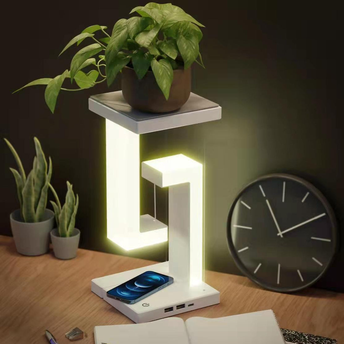 Magnetic Floating Wireless Charging Table Lamp – Modern LED Desk Light - Lofty Enterprises