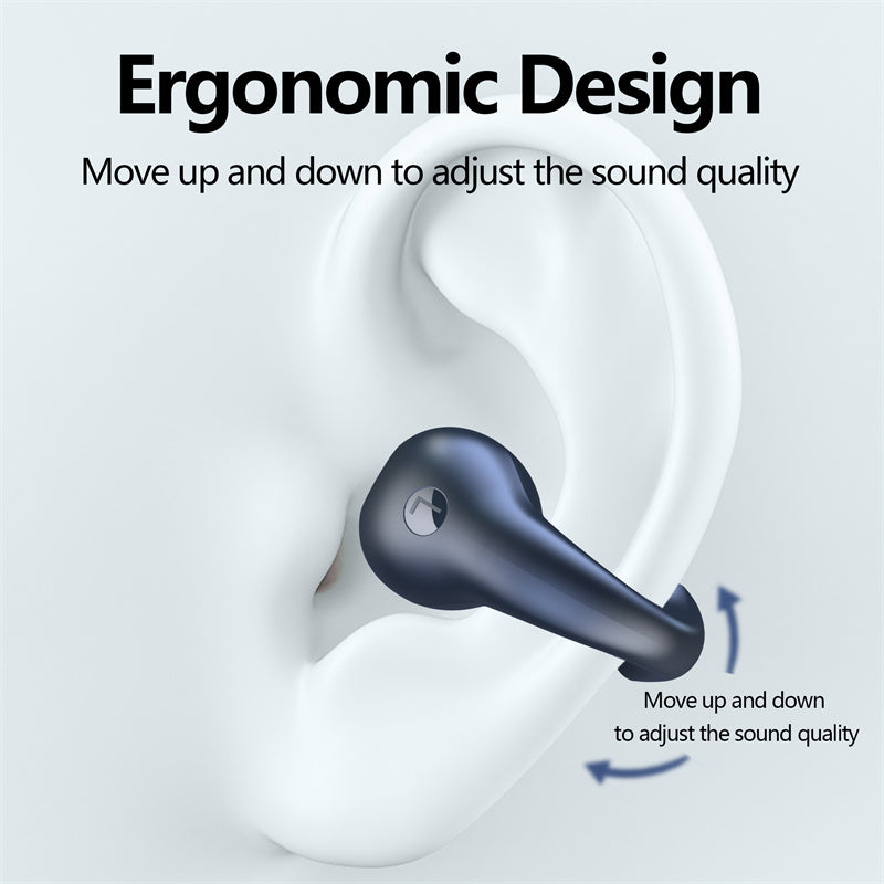 Open-ear Bluetooth sports earbuds with charging case