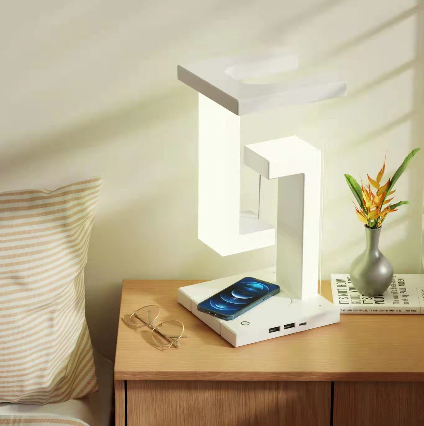 Magnetic Floating Wireless Charging Table Lamp – Modern LED Desk Light - Lofty Enterprises