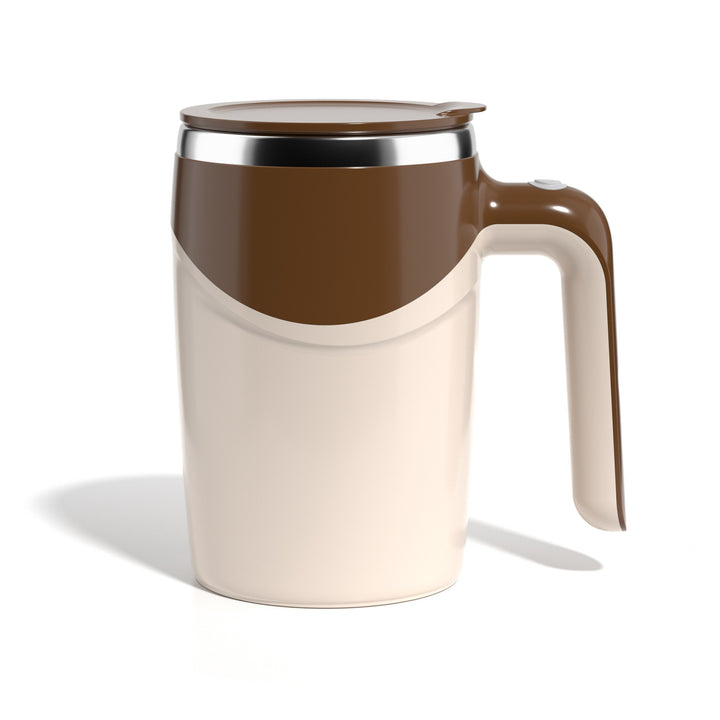 Rechargeable self-stirring stainless-steel coffee mug