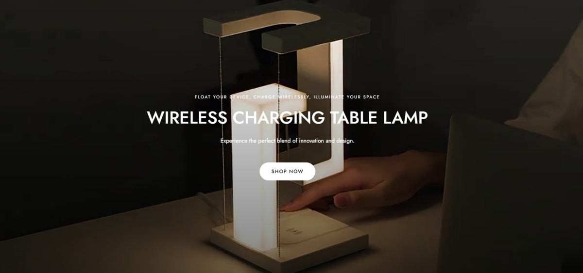 Magnetic floating wireless charging table lamp with LED light