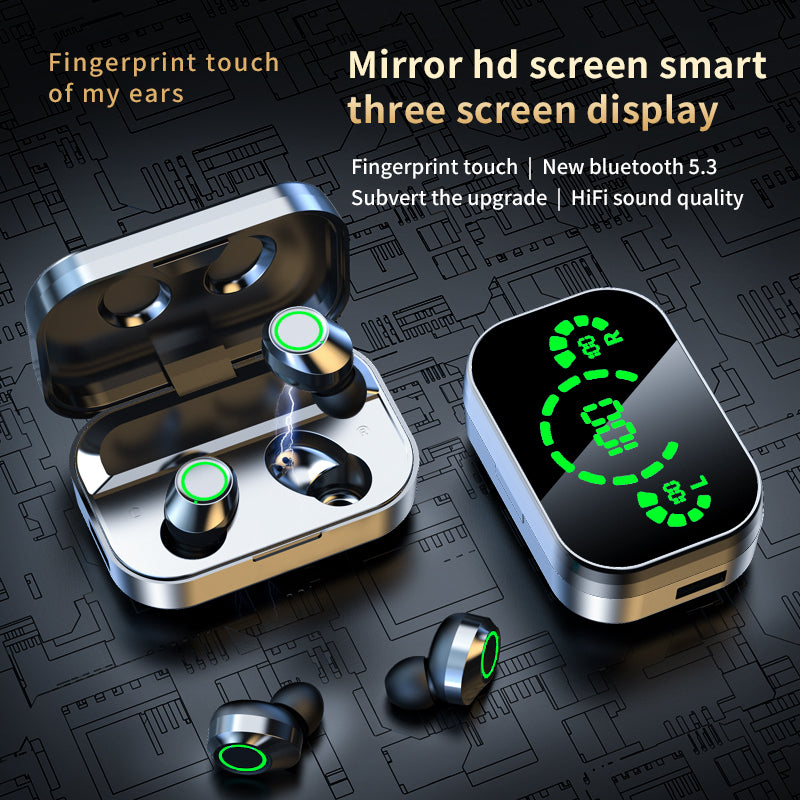 YD03 wireless earbuds with digital battery display