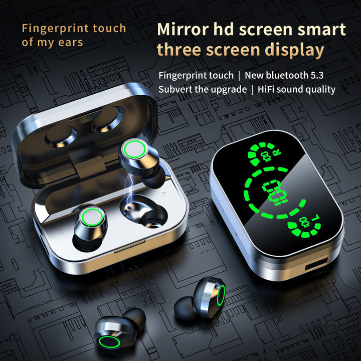 YD03 wireless earbuds with digital battery display