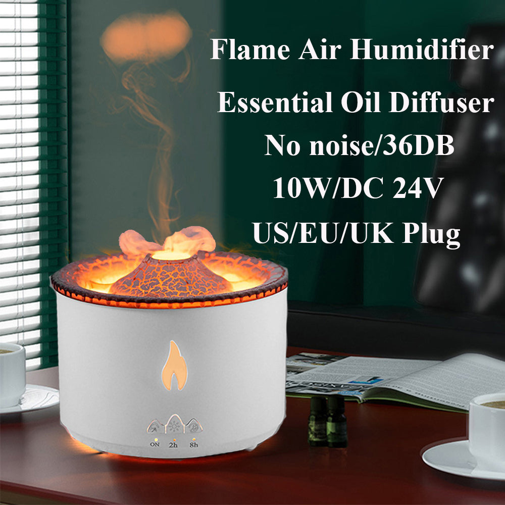 Ultrasonic Volcano Flame Essential Oil Diffuser – Jellyfish Mist Aromatherapy Humidifier - Lofty Enterprises