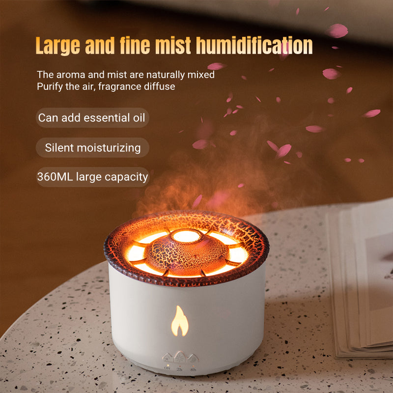 Ultrasonic Volcano Flame Essential Oil Diffuser – Jellyfish Mist Aromatherapy Humidifier - Lofty Enterprises