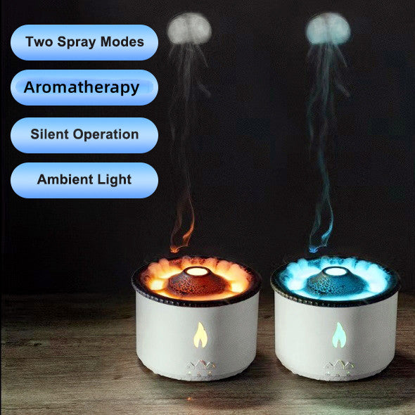 Ultrasonic Volcano Flame Essential Oil Diffuser – Jellyfish Mist Aromatherapy Humidifier - Lofty Enterprises