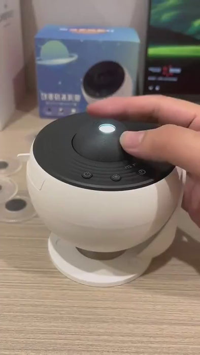 Video demonstrating the white galaxy star projector in use